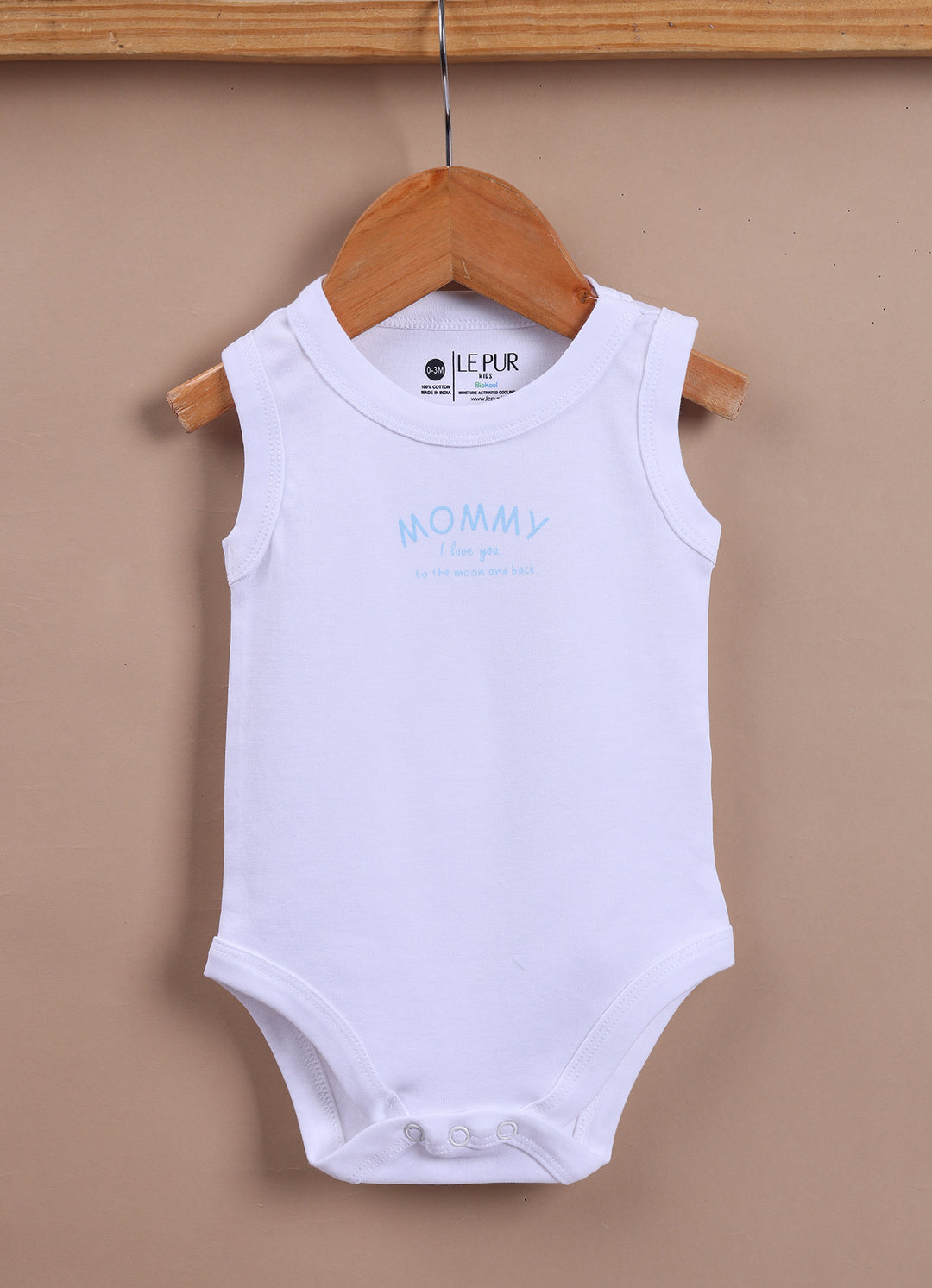 Le Pur Biocool Cotton Baby Boy Sleeveless Bodysuit Set – Pack of 5 (Blue & White) - LE PUR!
